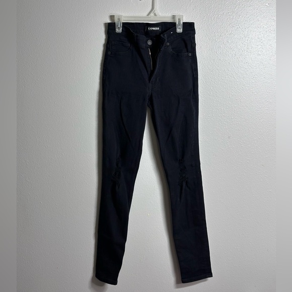 Express Women Black High Rise Stretch Legging Jeans size 4R. - Picture 1 of 8